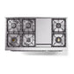 ILVE Nostalgie II 48-Inch Dual Fuel Range with 8 Sealed Burners + Griddle, 5.02 cu. ft. Oven, Glossy Black with Chrome Trim, Natural Gas, Solid Door, UN48FQNMPBKC