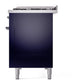 ILVE Nostalgie II 48-Inch Dual Fuel Range with 8 Sealed Burners + Griddle, 5.02 cu. ft. Oven, Midnight Blue with Chrome Trim, Liquid Propane, Solid Door, UN48FQNMPMBCLP