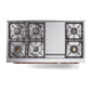 ILVE Nostalgie II 48-Inch Dual Fuel Range with 8 Sealed Burners + Griddle, 5.02 cu. ft. Oven, Graphite Matte with Copper Trim, Liquid Propane, Solid Door, UN48FQNMPMGPLP