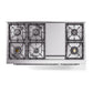 ILVE Nostalgie II 48-Inch Dual Fuel Range with 8 Sealed Burners + Griddle, 5.02 cu. ft. Oven, RAL with Chrome Trim, Natural Gas, Solid Door, UN48FQNMPRAC