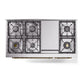 ILVE Nostalgie II 48-Inch Dual Fuel Range with 8 Sealed Burners + Griddle, 5.02 cu. ft. Oven, Stainless Steel with Brass Trim, Liquid Propane, Solid Door, UN48FQNMPSSGLP