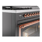 ILVE Nostalgie II 48-Inch Dual Fuel Range with 5 Sealed Burners + Griddle + French Top, 5.02 cu. ft. Oven, Graphite Matte with Copper Trim, Natural Gas, Triple Glass Door, UN48FSNMPMGP
