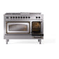 ILVE Nostalgie II 48-Inch Dual Fuel Range with 5 Sealed Burners + Griddle + French Top, 5.02 cu. ft. Oven, Stainless Steel with Burnished Trim, Liquid Propane, Triple Glass Door, UN48FSNMPSSBLP