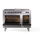 ILVE Nostalgie II 48-Inch Dual Fuel Range with 5 Sealed Burners + Griddle + French Top, 5.02 cu. ft. Oven, Stainless Steel with Burnished Trim, Liquid Propane, Solid Door, UN48FSQNMPSSBLP