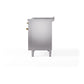 ILVE Nostalgie II 48-Inch Dual Fuel Range with 5 Sealed Burners + Griddle + French Top, 5.02 cu. ft. Oven, Stainless Steel with Brass Trim, Natural Gas, Solid Door, UN48FSQNMPSSG