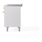 ILVE Nostalgie II 48-Inch Dual Fuel Range with 5 Sealed Burners + Griddle + French Top, 5.02 cu. ft. Oven, White with Copper Trim, Natural Gas, Solid Door, UN48FSQNMPWHP