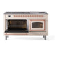 ILVE Nostalgie II 60-Inch Dual Fuel Range with 9 Sealed Burners + Griddle, 5.8 cu. ft. Oven, Antique White with Copper Trim, Liquid Propane, Triple Glass Door, UN60FNMPAWPLP