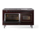 ILVE Nostalgie II 60-Inch Dual Fuel Range with 9 Sealed Burners + Griddle, 5.8 cu. ft. Oven, Burgundy with Burnished Trim, Natural Gas, Triple Glass Door, UN60FNMPBUB