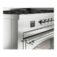 ILVE Nostalgie II 60-Inch Dual Fuel Range with 9 Sealed Burners + Griddle, 5.8 cu. ft. Oven, Stainless Steel with Chrome Trim, Liquid Propane, Triple Glass Door, UN60FNMPSSCLP