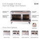 ILVE Nostalgie II 60-Inch Dual Fuel Range with 9 Sealed Burners + Griddle, 5.8 cu. ft. Oven, Blue Grey with Chrome Trim, Natural Gas, Solid Door, UN60FQNMPBGC