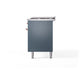 ILVE Nostalgie II 60-Inch Dual Fuel Range with 9 Sealed Burners + Griddle, 5.8 cu. ft. Oven, Blue Grey with Copper Trim, Natural Gas, Solid Door, UN60FQNMPBGP