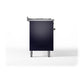 ILVE Nostalgie II 60-Inch Dual Fuel Range with 9 Sealed Burners + Griddle, 5.8 cu. ft. Oven, Midnight Blue with Burnished Trim, Natural Gas, Solid Door, UN60FQNMPMBB
