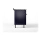 ILVE Nostalgie II 60-Inch Dual Fuel Range with 9 Sealed Burners + Griddle, 5.8 cu. ft. Oven, Midnight Blue with Chrome Trim, Natural Gas, Solid Door, UN60FQNMPMBC