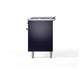 ILVE Nostalgie II 60-Inch Dual Fuel Range with 9 Sealed Burners + Griddle, 5.8 cu. ft. Oven, Midnight Blue with Copper Trim, Natural Gas, Solid Door, UN60FQNMPMBP
