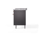 ILVE Nostalgie II 60-Inch Dual Fuel Range with 9 Sealed Burners + Griddle, 5.8 cu. ft. Oven, Graphite Matte with Copper Trim, Natural Gas, Solid Door, UN60FQNMPMGP