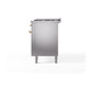 ILVE Nostalgie II 60-Inch Dual Fuel Range with 9 Sealed Burners + Griddle, 5.8 cu. ft. Oven, Stainless Steel with Brass Trim, Natural Gas, Solid Door, UN60FQNMPSSG