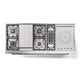 ILVE Nostalgie II 60-Inch Dual Fuel Range with 7 Sealed Burners + Griddle + French Top, 5.8 cu. ft. Oven, Glossy Black with Chrome Trim, Natural Gas, Triple Glass Door, UN60FSNMPBKC