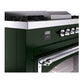 ILVE Nostalgie II 60-Inch Dual Fuel Range with 7 Sealed Burners + Griddle + French Top, 5.8 cu. ft. Oven, Emerald Green with Chrome Trim, Natural Gas, Triple Glass Door, UN60FSNMPEGC