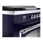 ILVE Nostalgie II 60-Inch Dual Fuel Range with 7 Sealed Burners + Griddle + French Top, 5.8 cu. ft. Oven, Midnight Blue with Chrome Trim, Liquid Propane, Triple Glass Door, UN60FSNMPMBCLP