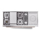 ILVE Nostalgie II 60-Inch Dual Fuel Range with 7 Sealed Burners + Griddle + French Top, 5.8 cu. ft. Oven, Midnight Blue with Copper Trim, Natural Gas, Triple Glass Door, UN60FSNMPMBP