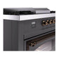 ILVE Nostalgie II 60-Inch Dual Fuel Range with 7 Sealed Burners + Griddle + French Top, 5.8 cu. ft. Oven, Graphite Matte with Burnished Trim, Liquid Propane, Triple Glass Door, UN60FSNMPMGBLP