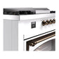 ILVE Nostalgie II 60-Inch Dual Fuel Range with 7 Sealed Burners + Griddle + French Top, 5.8 cu. ft. Oven, RAL with Burnished Trim, Natural Gas, Triple Glass Door, UN60FSNMPRAB