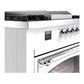 ILVE Nostalgie II 60-Inch Dual Fuel Range with 7 Sealed Burners + Griddle + French Top, 5.8 cu. ft. Oven, RAL with Chrome Trim, Liquid Propane, Triple Glass Door, UN60FSNMPRACLP
