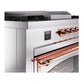 ILVE Nostalgie II 60-Inch Dual Fuel Range with 7 Sealed Burners + Griddle + French Top, 5.8 cu. ft. Oven, Stainless Steel with Copper Trim, Liquid Propane, Triple Glass Door, UN60FSNMPSSPLP