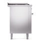 ILVE Nostalgie II 60-Inch Dual Fuel Range with 7 Sealed Burners + Griddle + French Top, 5.8 cu. ft. Oven, Stainless Steel with Chrome Trim, Liquid Propane, Solid Door, UN60FSQNMPSSCLP