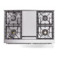 ILVE Nostalgie II 40-Inch Dual Fuel Range with 6 Sealed Burners + Griddle, 4.3 cu. ft. Oven, Antique White with Chrome Trim, Liquid Propane, Triple Glass Door, UND40FNMPAWCLP
