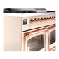 ILVE Nostalgie II 40-Inch Dual Fuel Range with 6 Sealed Burners + Griddle, 4.3 cu. ft. Oven, Antique White with Copper Trim, Natural Gas, Triple Glass Door, UND40FNMPAWP
