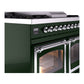 ILVE Nostalgie II 40-Inch Dual Fuel Range with 6 Sealed Burners + Griddle, 4.3 cu. ft. Oven, Emerald Green with Chrome Trim, Natural Gas, Triple Glass Door, UND40FNMPEGC
