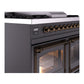 ILVE Nostalgie II 40-Inch Dual Fuel Range with 6 Sealed Burners + Griddle, 4.3 cu. ft. Oven, Graphite Matte with Burnished Trim, Natural Gas, Triple Glass Door, UND40FNMPMGB