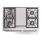 ILVE Nostalgie II 40-Inch Dual Fuel Range with 6 Sealed Burners + Griddle, 4.3 cu. ft. Oven, Stainless Steel with Burnished Trim, Liquid Propane, Triple Glass Door, UND40FNMPSSBLP