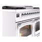 ILVE Nostalgie II 40-Inch Dual Fuel Range with 6 Sealed Burners + Griddle, 4.3 cu. ft. Oven, White with Chrome Trim, Liquid Propane, Triple Glass Door, UND40FNMPWHCLP
