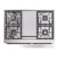 ILVE Nostalgie II 40-Inch Dual Fuel Range with 6 Sealed Burners + Griddle, 4.3 cu. ft. Oven, Graphite Matte with Burnished Trim, Natural Gas, Solid Door, UND40FQNMPMGB