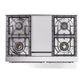 ILVE Nostalgie II 40-Inch Dual Fuel Range with 6 Sealed Burners + Griddle, 4.3 cu. ft. Oven, White with Chrome Trim, Natural Gas, Solid Door, UND40FQNMPWHC