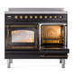 ILVE Nostalgie II 40-Inch Induction Range with 6 Induction Elements, 4.3 cu. ft. Oven, Glossy Black with Burnished Trim, Triple Glass Door, UNDI406NMPBKB