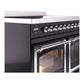 ILVE Nostalgie II 40-Inch Induction Range with 6 Induction Elements, 4.3 cu. ft. Oven, Glossy Black with Chrome Trim, Triple Glass Door, UNDI406NMPBKC
