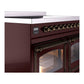 ILVE Nostalgie II 40-Inch Induction Range with 6 Induction Elements, 4.3 cu. ft. Oven, Burgundy with Burnished Trim, Triple Glass Door, UNDI406NMPBUB