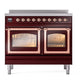 ILVE Nostalgie II 40-Inch Induction Range with 6 Induction Elements, 4.3 cu. ft. Oven, Burgundy with Copper Trim, Triple Glass Door, UNDI406NMPBUP