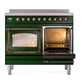ILVE Nostalgie II 40-Inch Induction Range with 6 Induction Elements, 4.3 cu. ft. Oven, Emerald Green with Burnished Trim, Triple Glass Door, UNDI406NMPEGB
