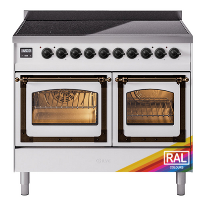 ILVE Nostalgie II 40-Inch Induction Range with 6 Induction Elements, 4.3 cu. ft. Oven, RAL with Burnished Trim, Triple Glass Door, UNDI406NMPRAB