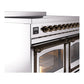 ILVE Nostalgie II 40-Inch Induction Range with 6 Induction Elements, 4.3 cu. ft. Oven, Stainless Steel with Burnished Trim, Triple Glass Door, UNDI406NMPSSB