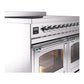 ILVE Nostalgie II 40-Inch Induction Range with 6 Induction Elements, 4.3 cu. ft. Oven, Stainless Steel with Chrome Trim, Triple Glass Door, UNDI406NMPSSC