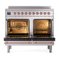ILVE Nostalgie II 40-Inch Induction Range with 6 Induction Elements, 4.3 cu. ft. Oven, Stainless Steel with Copper Trim, Triple Glass Door, UNDI406NMPSSP