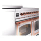 ILVE Nostalgie II 40-Inch Induction Range with 6 Induction Elements, 4.3 cu. ft. Oven, Stainless Steel with Copper Trim, Triple Glass Door, UNDI406NMPSSP