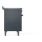 ILVE Nostalgie II 40-Inch Induction Range with 6 Induction Elements, 4.3 cu. ft. Oven, Blue Grey with Burnished Trim, Solid Door, UNDI406QNMPBGB