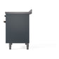 ILVE Nostalgie II 40-Inch Induction Range with 6 Induction Elements, 4.3 cu. ft. Oven, Blue Grey with Burnished Trim, Solid Door, UNDI406QNMPBGB
