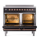 ILVE Nostalgie II 40-Inch Induction Range with 6 Induction Elements, 4.3 cu. ft. Oven, Glossy Black with Copper Trim, Solid Door, UNDI406QNMPBKP